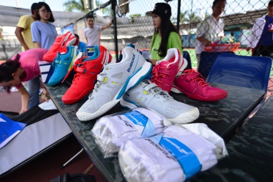 Giày và tất Babolat Tennis để thử trong sự kiện